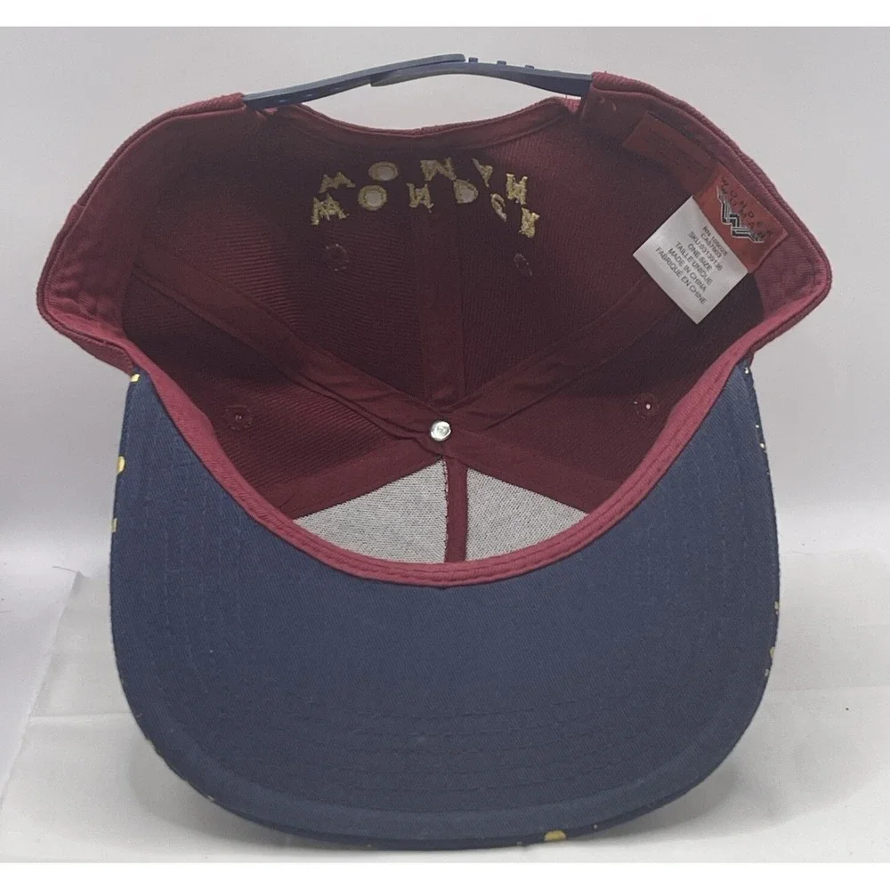 DC Comics Wonder Woman Snapback Hat Women OS Burgundy‎ Gold Splatter Cap